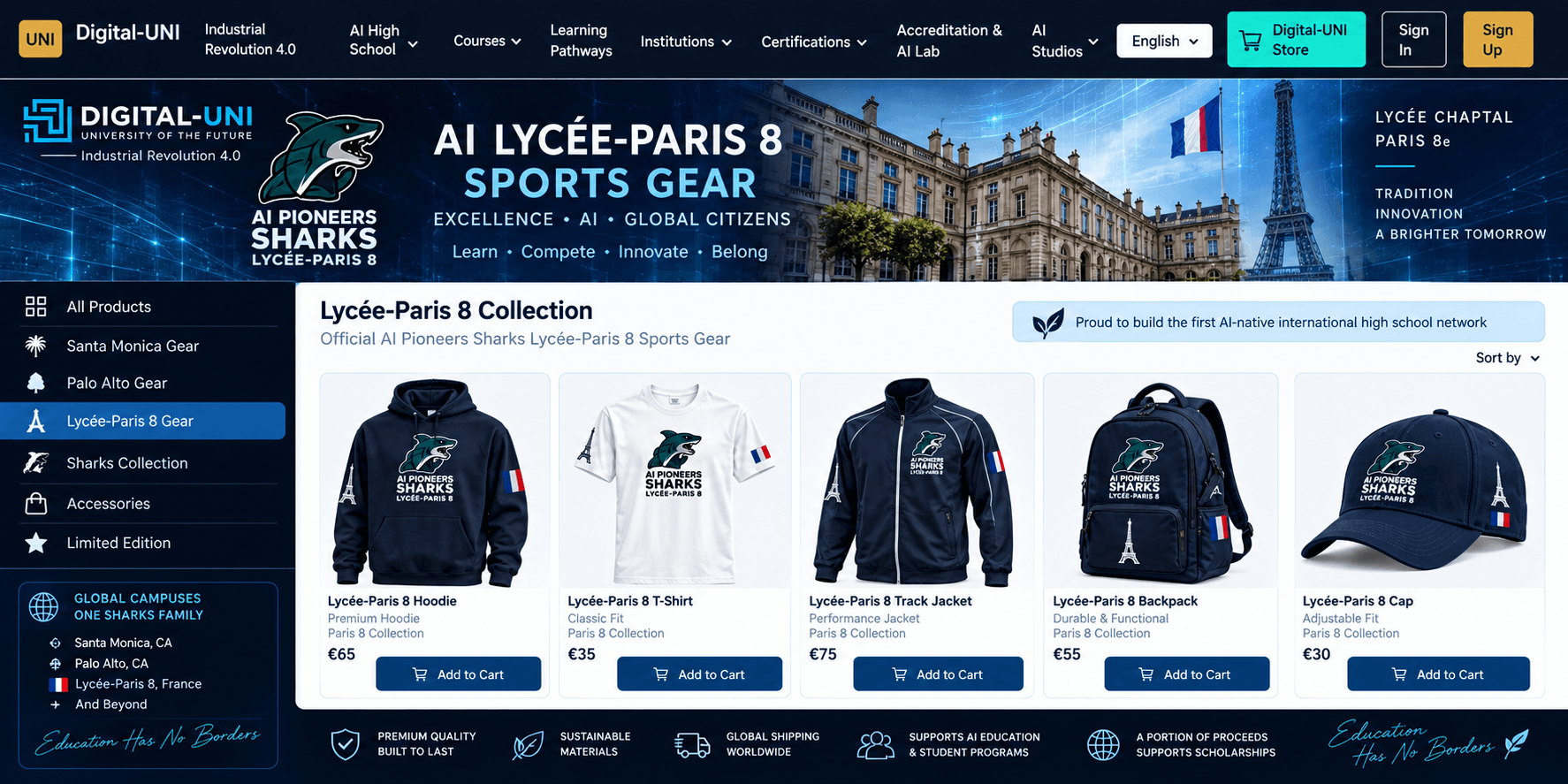 Digital-UNI AI Lycée-Paris 8 Sports Gear poster